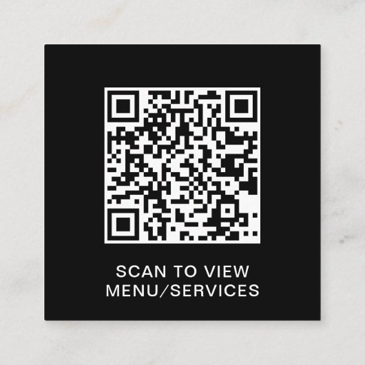 Simple QR Code Business Logo Text スクエア名刺 (裏面)
