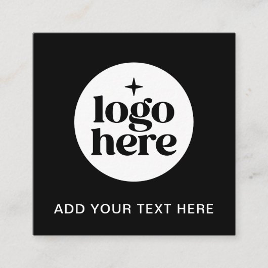 Simple QR Code Business Logo Text スクエア名刺 (正面)