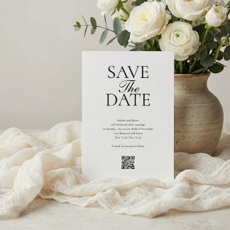 Simple QR Code Photo Wedding Save The Date セーブザデート