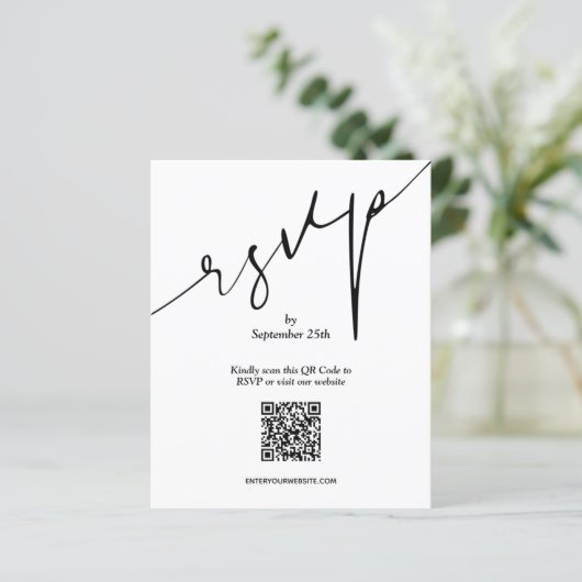 Simple QR Code Wedding LARGE Enclosure Card (スタンド正面)