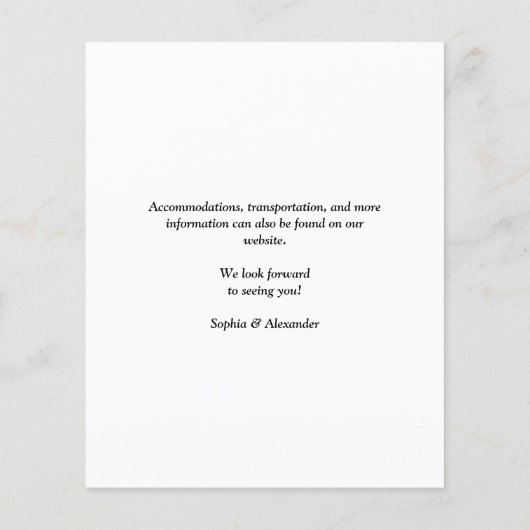 Simple QR Code Wedding LARGE Enclosure Card (裏面)