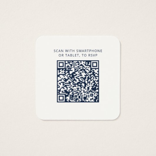 Simple QR Code Wedding Website RSVP Enclosure Card (裏面)