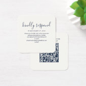 Simple QR Code Wedding Website RSVP Enclosure Card (デスク)