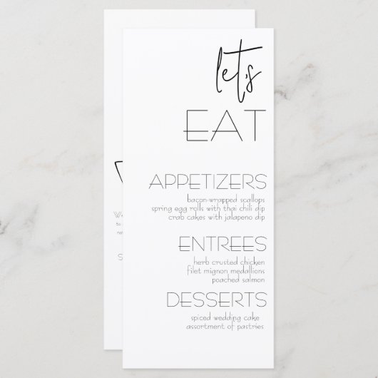 Simple Quaintのメ結婚ニューとサンキューカード (正面/裏面)