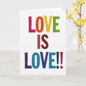 Simple Rainbow Love Is Love Card カード (黄色い花)