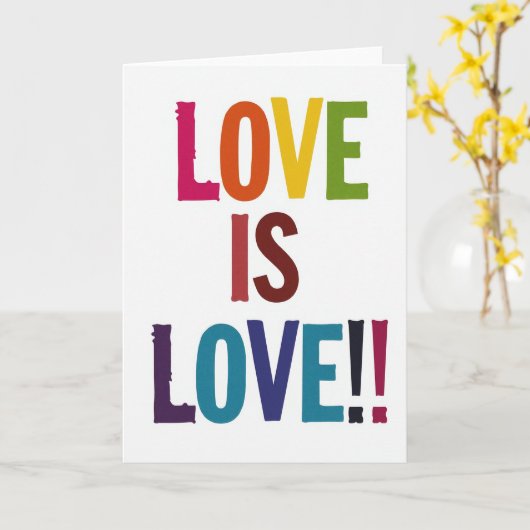 Simple Rainbow Love Is Love Card カード (黄色い花)