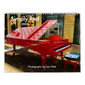 Simple Red 2026カレンダー カレンダー (カバー)