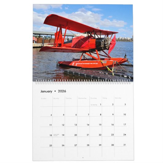 Simple Red 2026カレンダー カレンダー (1月 2026)