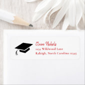 Simple Red and Black Graduation Return Address ラベル (インサイチュ)