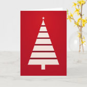 Simple Red and White Christmas Tree Greeting カード (黄色い花)