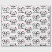 Simple Red and White Happy Valentines Day Name  ラッピングペーパー (フラット)