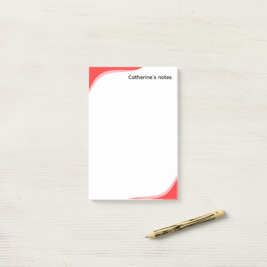 Simple red & black waves customizable ポストイット (デスク上)