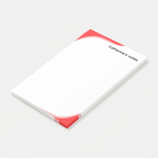 Simple red & black waves customizable ポストイット (アングル)