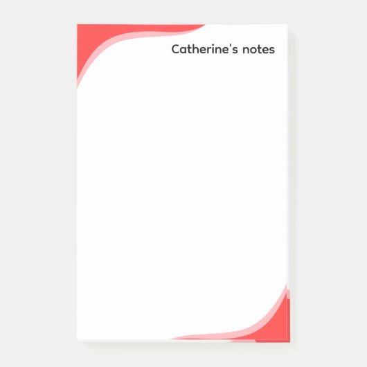 Simple red & black waves customizable ポストイット (正面)