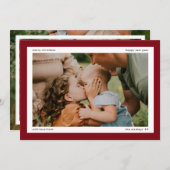 Simple Red Bold Border 2 Large Photos シーズンカード (正面/裏面)