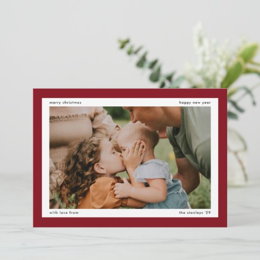 Simple Red Bold Border 2 Large Photos シーズンカード (スタンド正面)