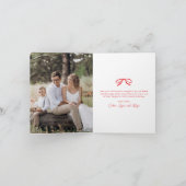 Simple Red Bow Oval Photo Christmas シーズンカード (内部)