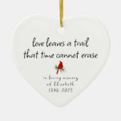 Simple Red Cardinal In Loving Memory Memorial セラミックオーナメント (正面)