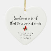 Simple Red Cardinal In Loving Memory Memorial セラミックオーナメント (裏面)
