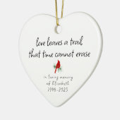 Simple Red Cardinal In Loving Memory Memorial セラミックオーナメント (左)
