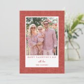 Simple Red Happy Valentine's Day Photo Card シーズンカード (スタンド正面)