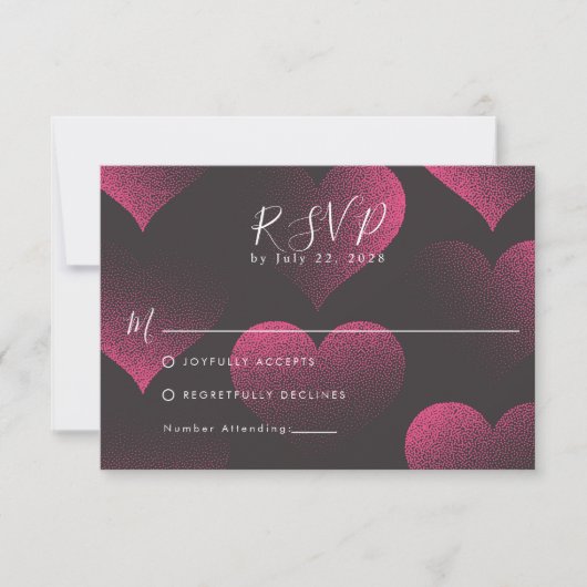 Simple Red Heart Theme for Wedding RSVP (正面)