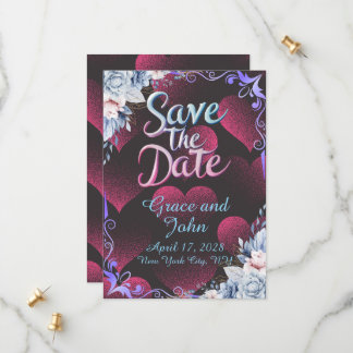 Simple Red Heart Theme Save the Date セーブザデート