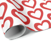 Simple Red Heart Valentine Modern ラッピングペーパー (ロールコーナー)