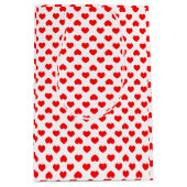 Simple Red Hearts Minimalist ミディアムペーパーバッグ (正面)