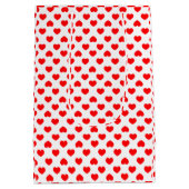 Simple Red Hearts Minimalist ミディアムペーパーバッグ (裏面)