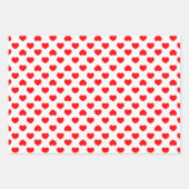 Simple Red Hearts Minimalist ラッピングペーパーシート (正面2)