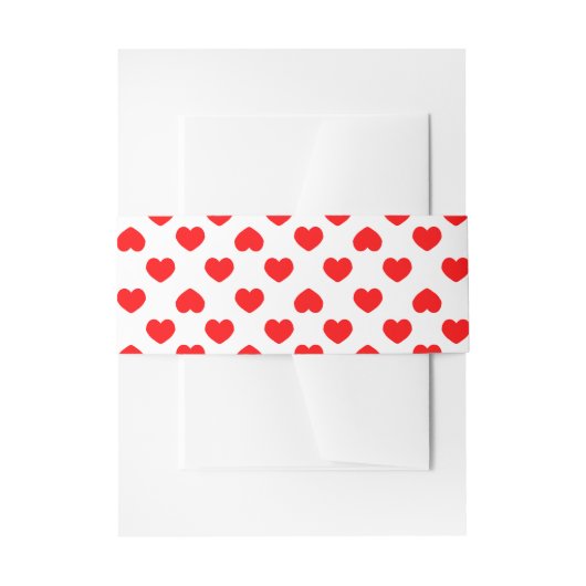 Simple Red Hearts Minimalist 招待状ベリーバンド (正面例)
