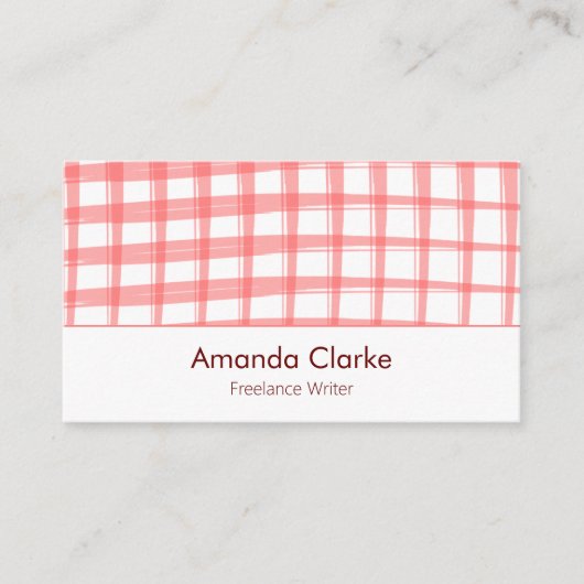 Simple Red Latticeモダンデザイン名刺 名刺 (正面)