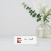 Simple Red Mixer Floral Cake Bakery Business Card スキニー名刺 (スタンド正面)