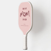 Simple Red Pink Cute Script Modern Best Mom Ever ピックルボールラケット (左)