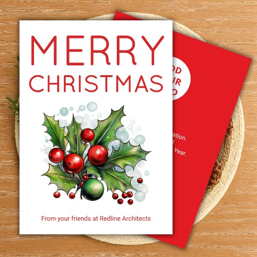 Simple Red & White Company Card シーズンカード