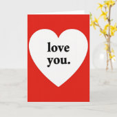 Simple Red White Love You Heart Card カード (黄色い花)