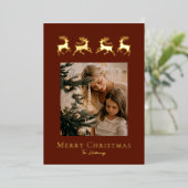 Simple Reindeer Gold Foil Holiday Card 箔シーズンカード (立ち正面)