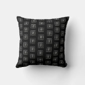 Simple Repeating Logo Black Branding Throw Pillow クッション (裏面)