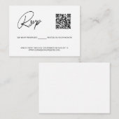 Simple reserved seat QR CODE rsvp wedding website エンクロージャーカード (正面/裏面)