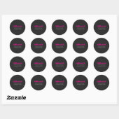 Simple Retro-Modern Pink & Off Black Address  ラウンドシール (シート)