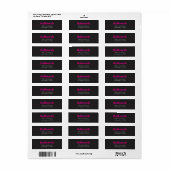 Simple Retro-Modern Pink & Off Black Address  ラベル (フルシート)