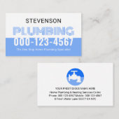Simple Retro White Blue Water Plumbing 名刺 (正面/裏面)