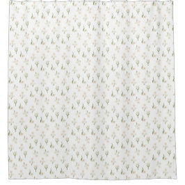 Simple Retro Wildflowers Floral シャワーカーテン