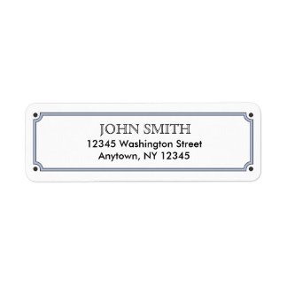 Simple Return Address Label with Blue Border ラベル