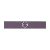 Simple Rich Wine Purple Minimalist Monogram  招待状ベリーバンド (フラット)