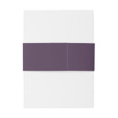 Simple Rich Wine Purple Minimalist Monogram  招待状ベリーバンド (裏面例)