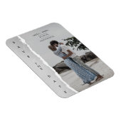 Simple Ripped Paper Effect Wedding Custom Photo マグネット (右側)