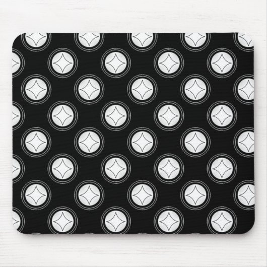 Simple Rivetingマウスパッド、白黒 マウスパッド (正面)