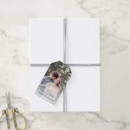 Simple romantic Custom Photo Save New Date ギフトタグ